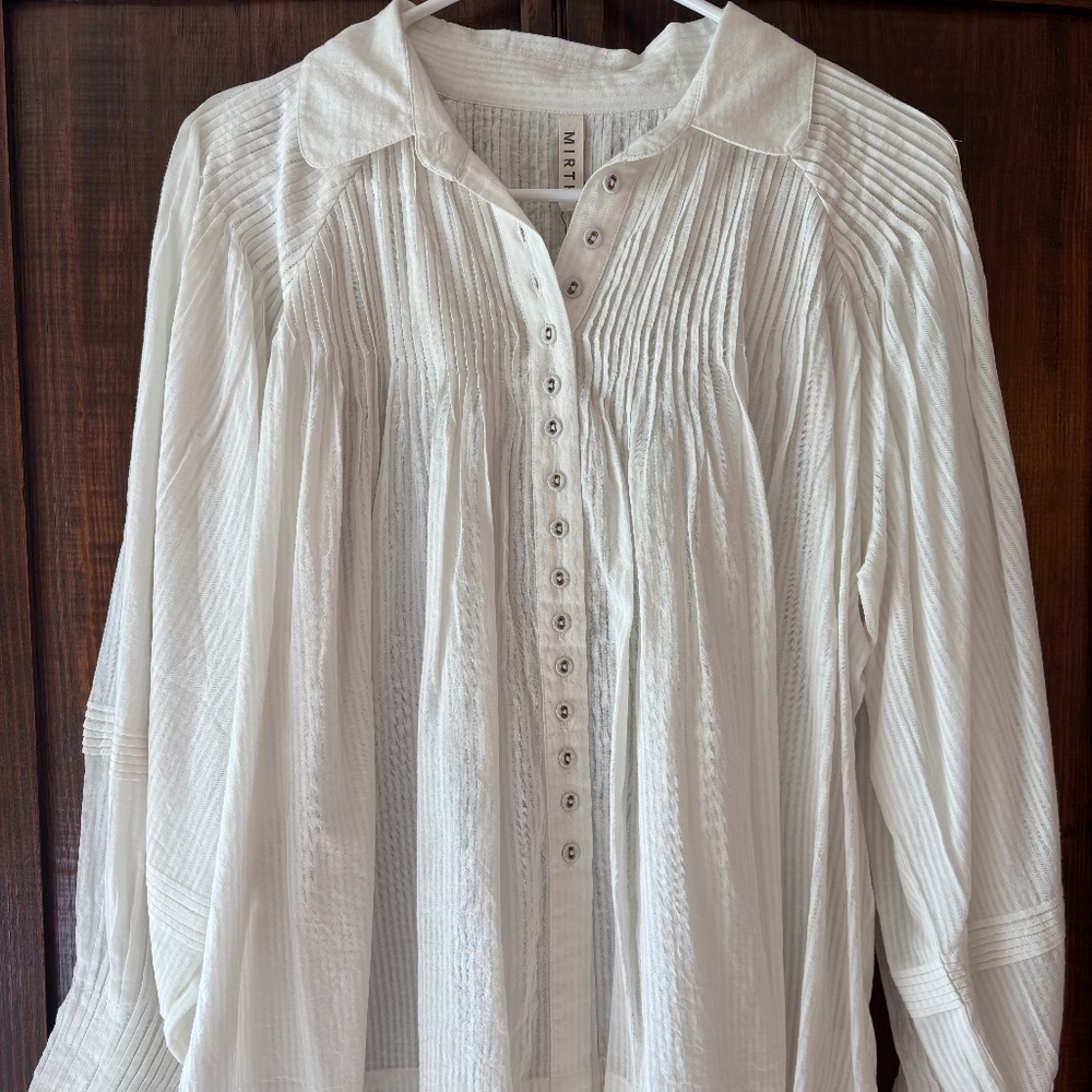 Mirth Gauzy Pintuck Blouse